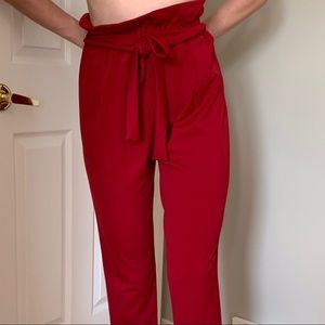 Red Wine Sinched Dress Pants